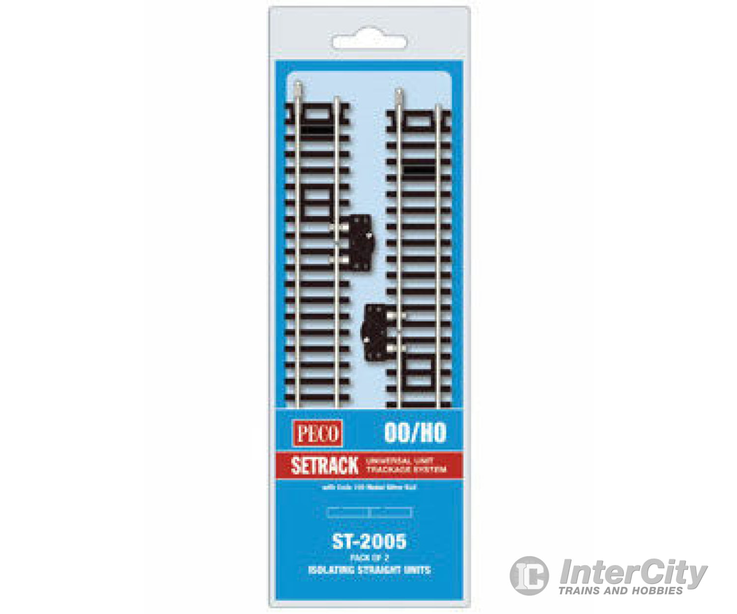 Peco St2005 Code 100 Nickel Silver Isolating Straight W/Cutout Switch - Setrack 6-5/8 16.8Cm Pkg(2)