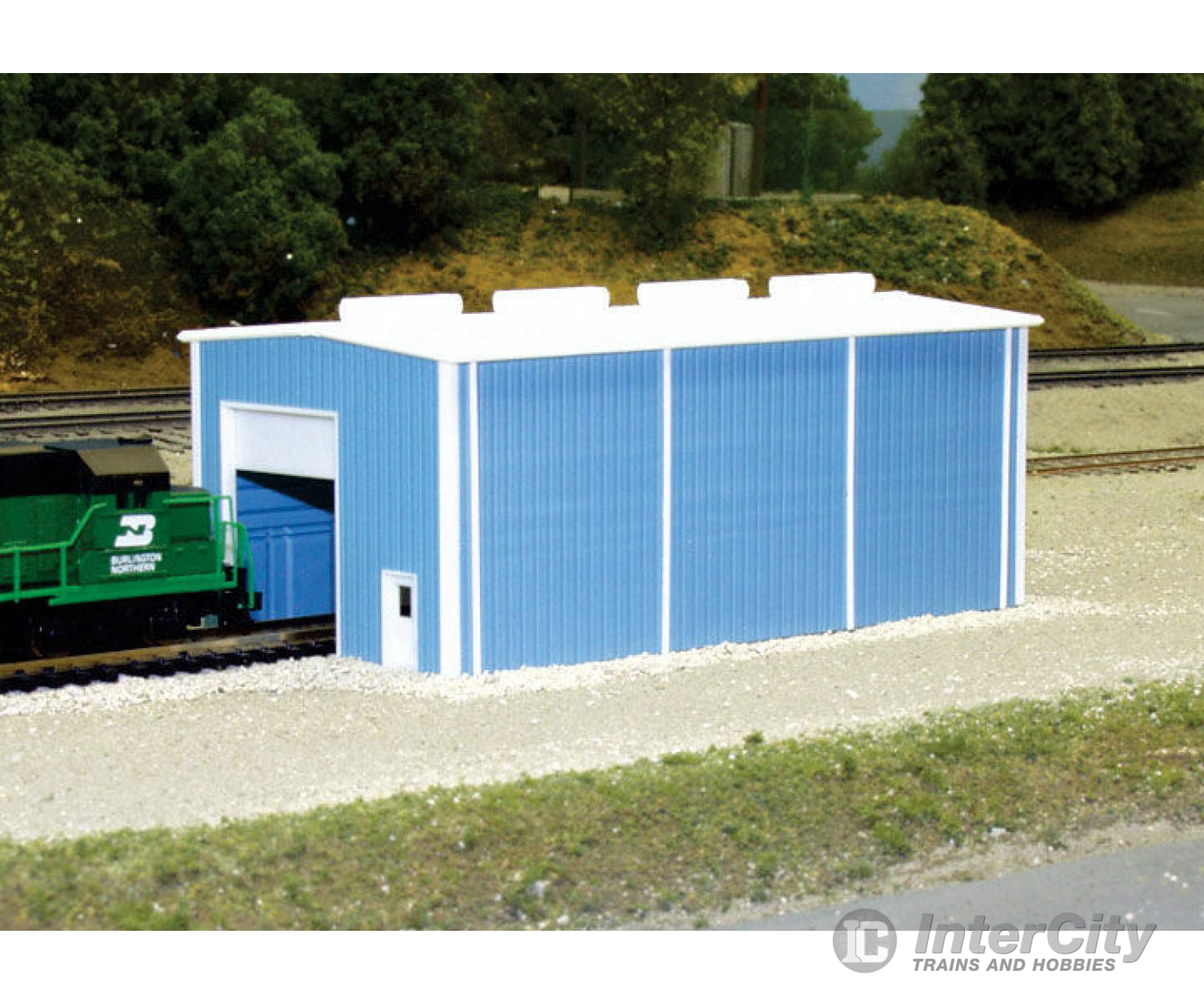 Pikestuff 8002 Small Engine House -- Scale 30 X 60 9.1 18.3M (Blue) Structures