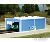 Pikestuff 8007 2-Stall Enginehouse -- Scale 40 X 80’ 12.2 24.4M (Blue) Structures