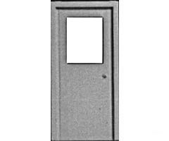 Pikestuff 1103 Doors (White Styrene) -- Entryway Type W/Single Large Window Pkg(3) Scratch Building