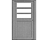 Pikestuff 1104 Doors (White Styrene) -- Entryway Type W/Three-Panel Window Pkg(3) Scratch Building