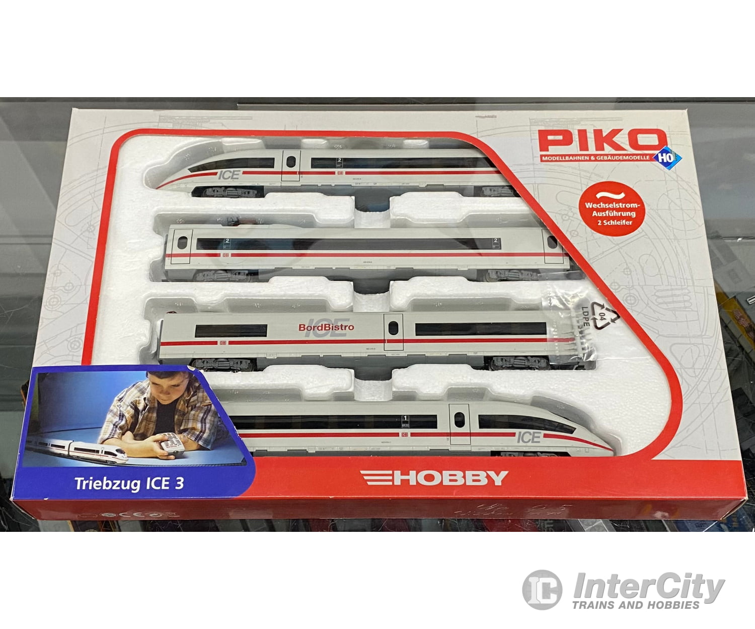 Piko 57305/57691 HO DB-AG Class BR403 ICE High Speed 4 Piece Train Set and one Add On Car 403515-0 Analog AC European