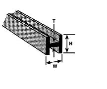Plastruct 90065 1/4 Abs H Column 15 Length 5 Per Pack Scratch Building Supplies