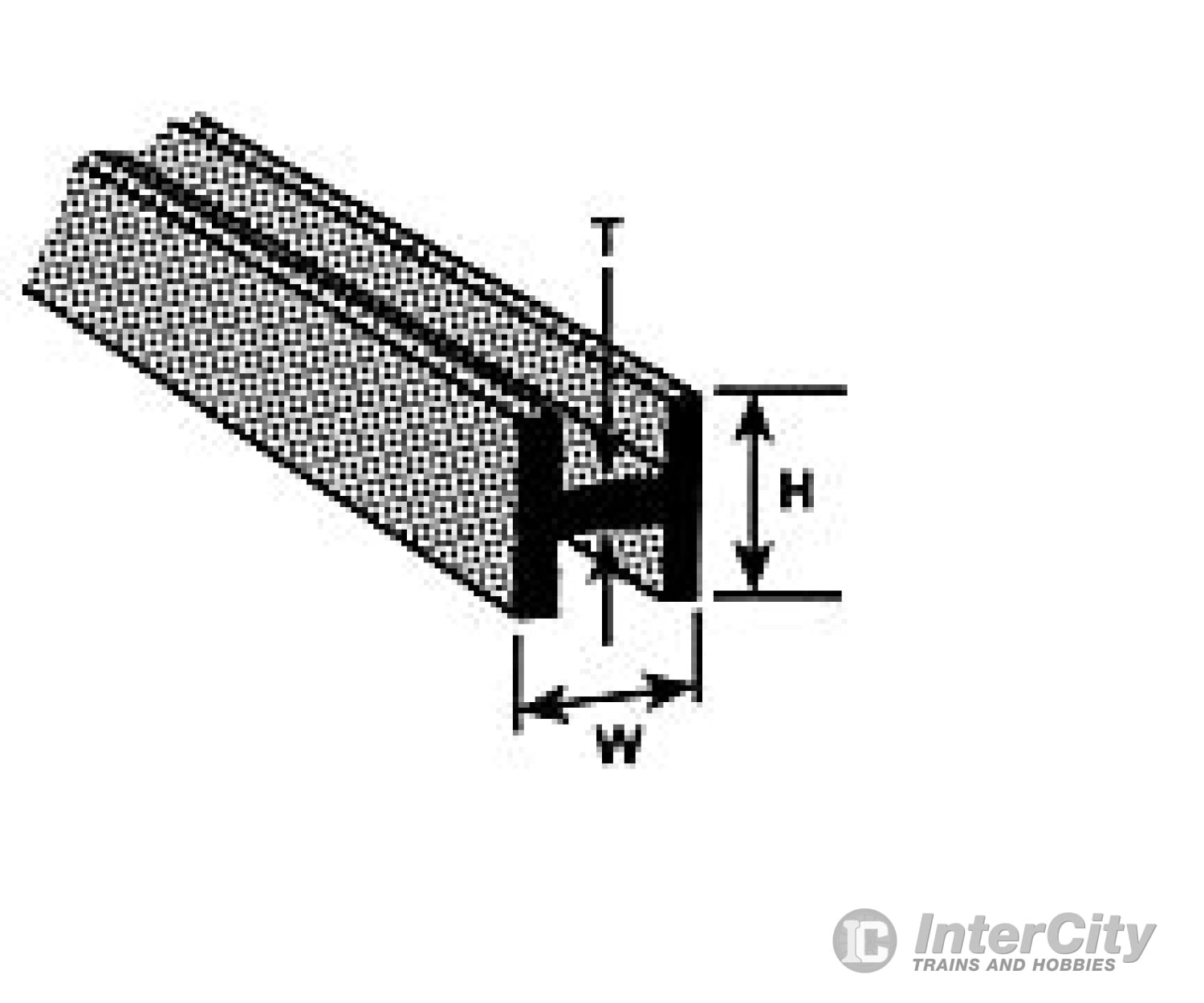 Plastruct 90066 5/16 Abs H Column 15 Length 5 Per Pack Scratch Building Supplies