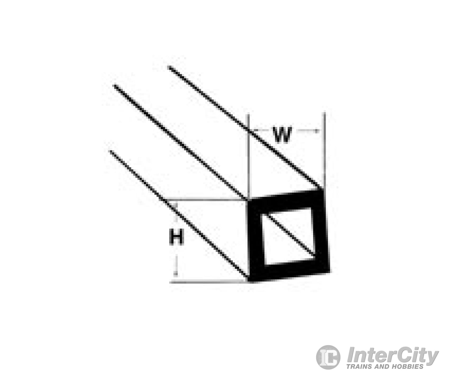 Plastruct 90203 1/4 Abs Square Tubing - 5 Per Pack Scratch Building Supplies