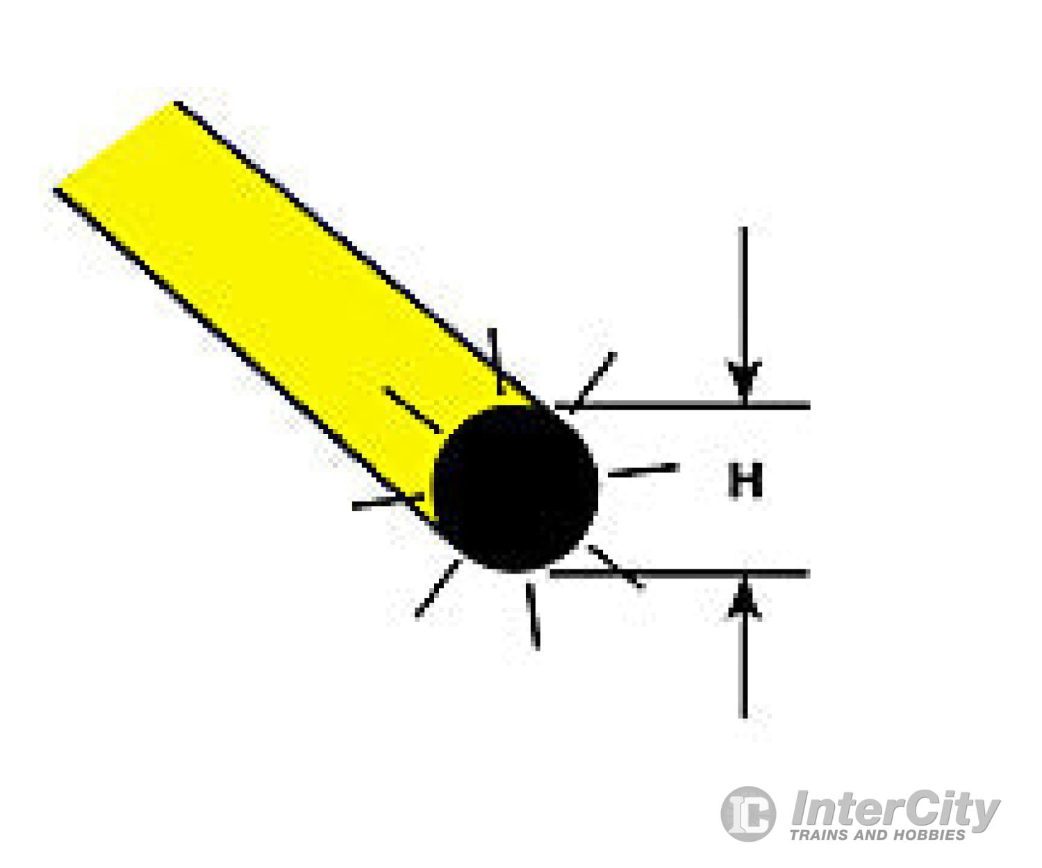 Plastruct 90281 1/16 Fluorescent Yellow Rod 10 Length - Per Pack Scratch Building Supplies