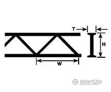 Plastruct 90404 3/8 Abs Warren Open Web Truss 6 Length - 2 Per Pack Scratch Building Supplies
