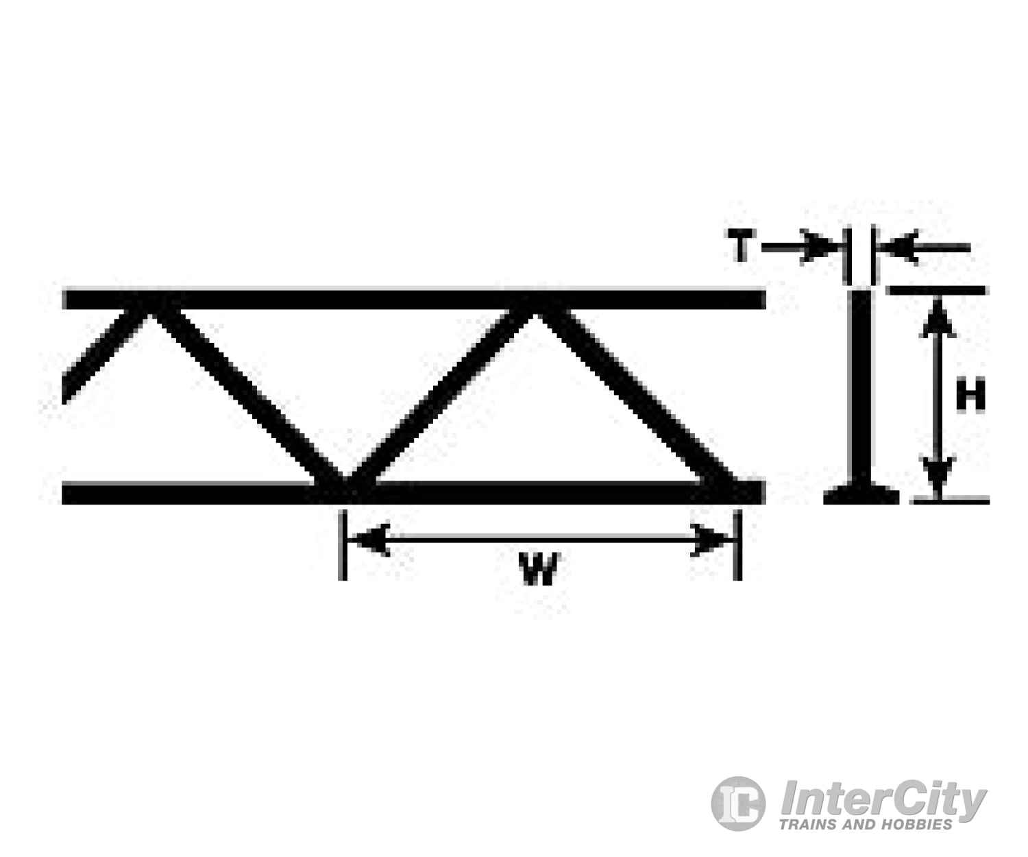 Plastruct 90411 1/8 Warren Open Web Truss 3-1/4 Length - 2 Per Pac Scratch Building Supplies