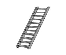 Plastruct 90446 #1 Abs 3-0 Stair - 12 Length 1 Per Pack Scratch Building Supplies
