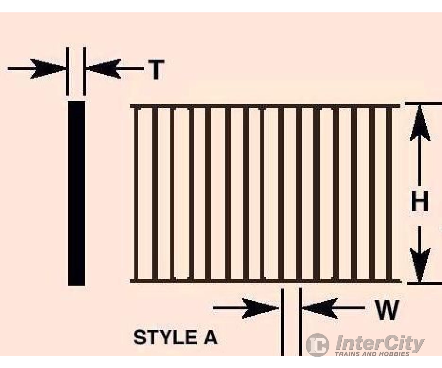 Plastruct 90493 13/32 Vertical Railing - 2 Per Pack Scratch Building Supplies