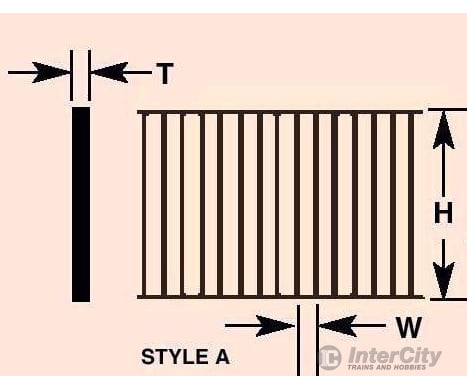 Plastruct 90497 1-7/32 Vertical Railing - 2 Per Pack Scratch Building Supplies