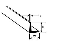 Plastruct 90503 3/32 Styrene Angle - 15 Length 8 Per Pack Scratch Building Supplies