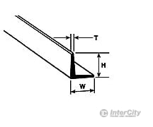 Plastruct 90508 3/8 Styrene Angle - 24 Length 4 Per Pack Scratch Building Supplies