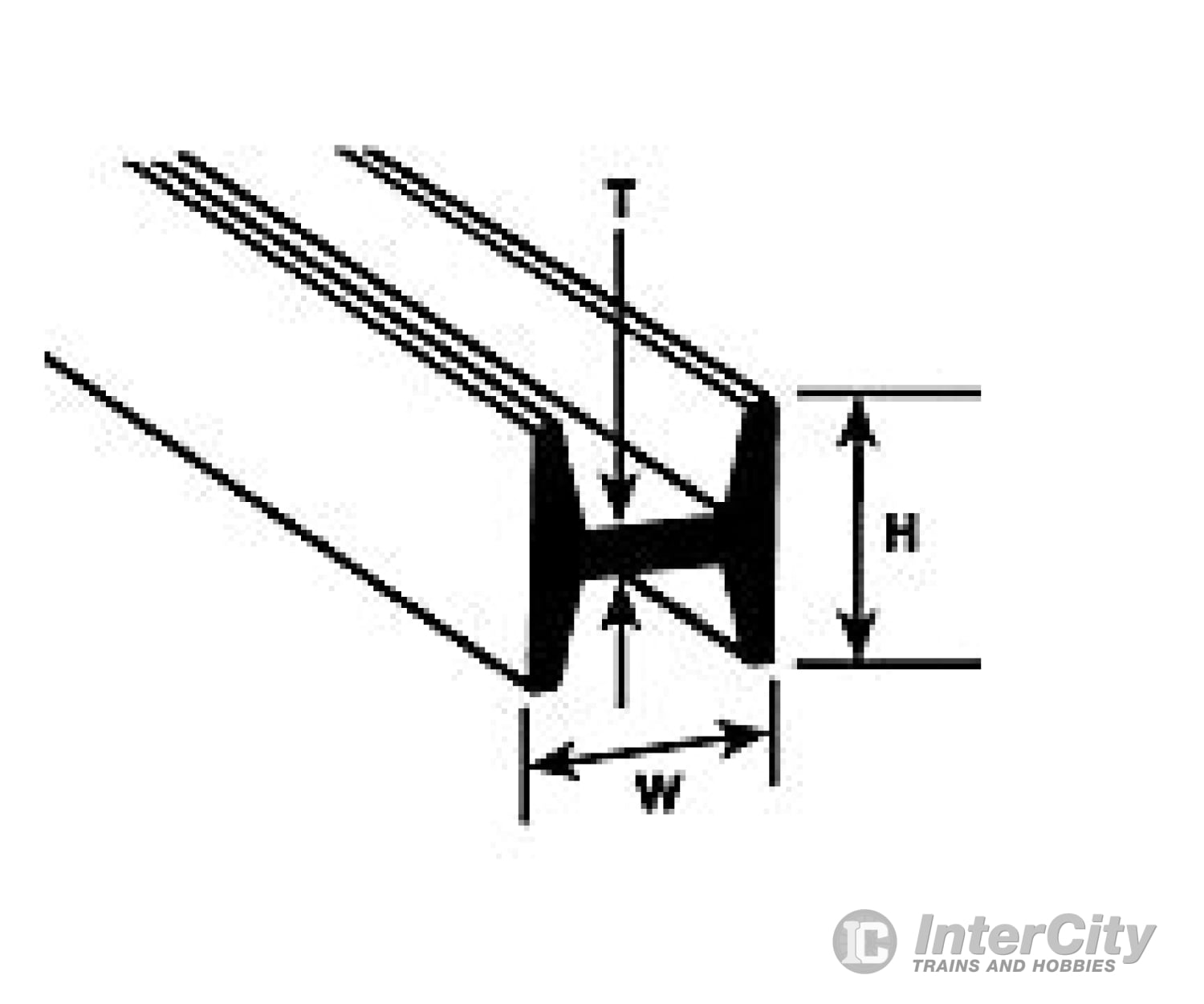 Plastruct 90548 3/8 Styrene H Column - 15 Length 4 Per Pack Scratch Building Supplies