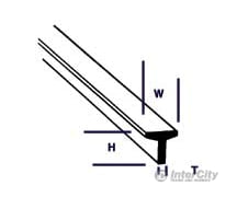 Plastruct 90561 3/64 Styrene Tee - 10 Length Per Pack Scratch Building Supplies