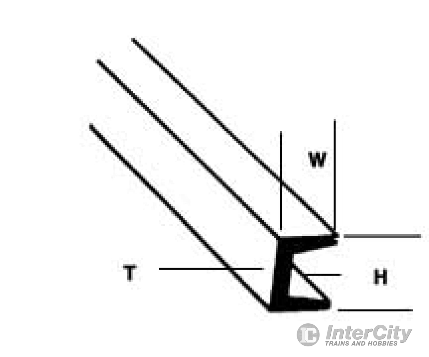 Plastruct 90581 1/16 Styrene Deep Channel - 10 Length Per Pack Scratch Building Supplies