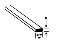 Plastruct 90734 .030 X .080 Styrene Strip 10 Length - Per Pack Scratch Building Supplies