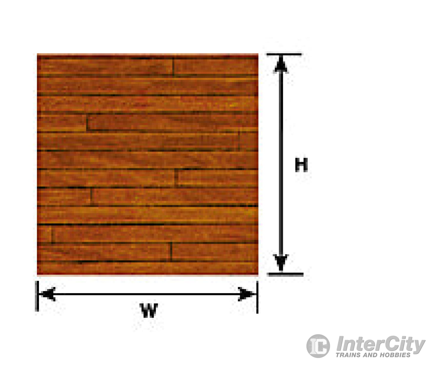 Plastruct 91858 G (1:24) Dark Hardwood Floor Sheet Scratch Building Supplies