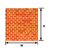 Plastruct 91883 O (1:48) Red Brick Sheet Scratch Building Supplies