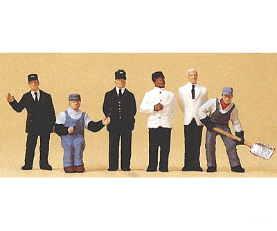 Preiser Ho 10452 Us Railroad Transition-Era Passenger Train Crew -- Pkg(6) Figures