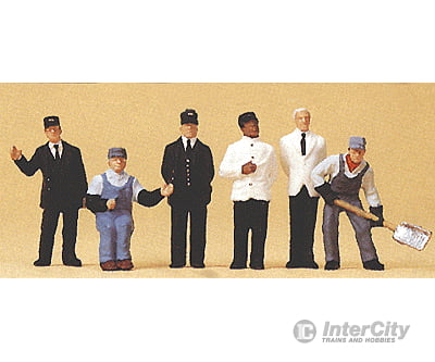 Preiser Ho 10452 Us Railroad Transition-Era Passenger Train Crew -- Pkg(6) Figures