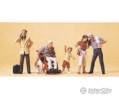 Preiser Ho 10469 Pedestrians -- Passers-By & Wheelchair Pkg(5) Figures
