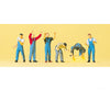 Preiser HO 10497 People Working - Scaffolders pkg(6) Figures
