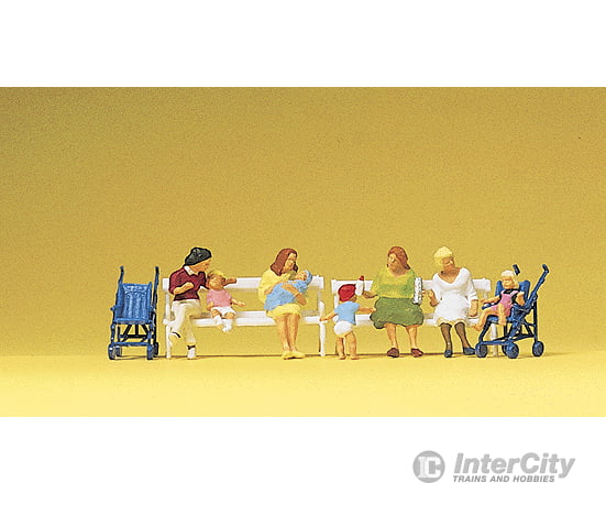 Preiser Ho 10522 Pedestrians -- Seated Women Carriages Benches (4 4 Children 2 Benches) Figures