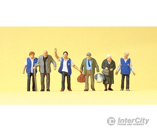 Preiser Ho 10544 Passengers -- Travelers Aid Personnel W/Elderly Pkg(6) Figures
