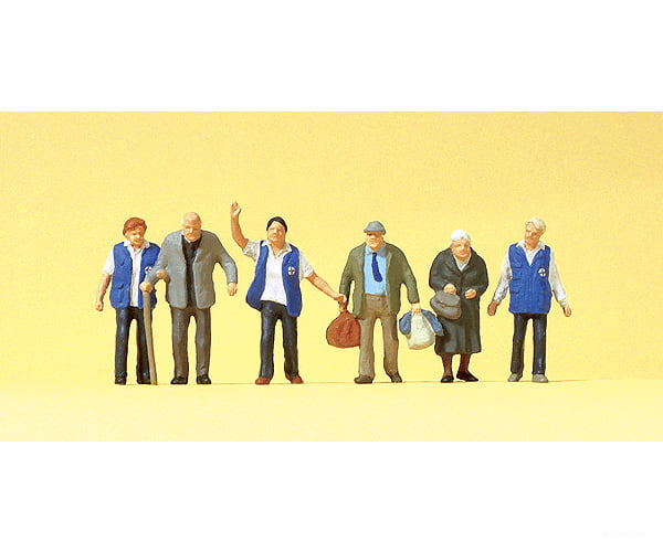 Preiser Ho 10544 Passengers -- Travelers Aid Personnel W/Elderly Pkg(6) Figures