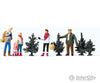 Preiser Ho 10627 Christmas Tree Lot -- W/4 Trees Figures