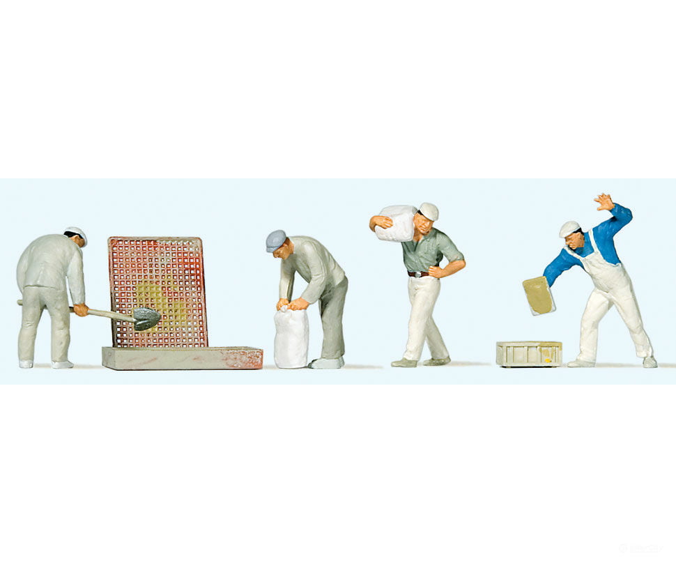 Preiser Ho 10654 Plasterers & Cement Workers -- With Accessories Pkg(4) Figures