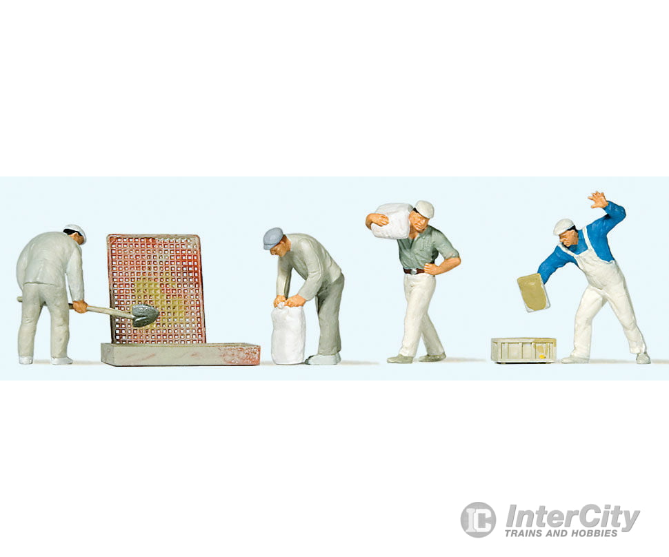 Preiser Ho 10654 Plasterers & Cement Workers -- With Accessories Pkg(4) Figures