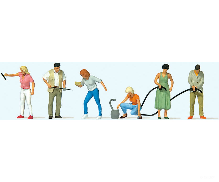 Preiser Ho 10709 At The Gas Station -- Self-Service Patron Pkg(6) Figures