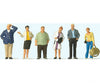 Preiser Ho 10734 Waiting Train Travelers -- Pkg(6) Figures