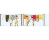 Preiser Ho 10741 Women Hanging Laundry -- 4 And 2 Clothes Lines Figures