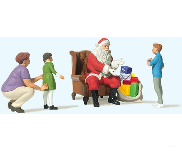 Preiser Ho 10763 Santa In Chair Mother And 2 Children Figures