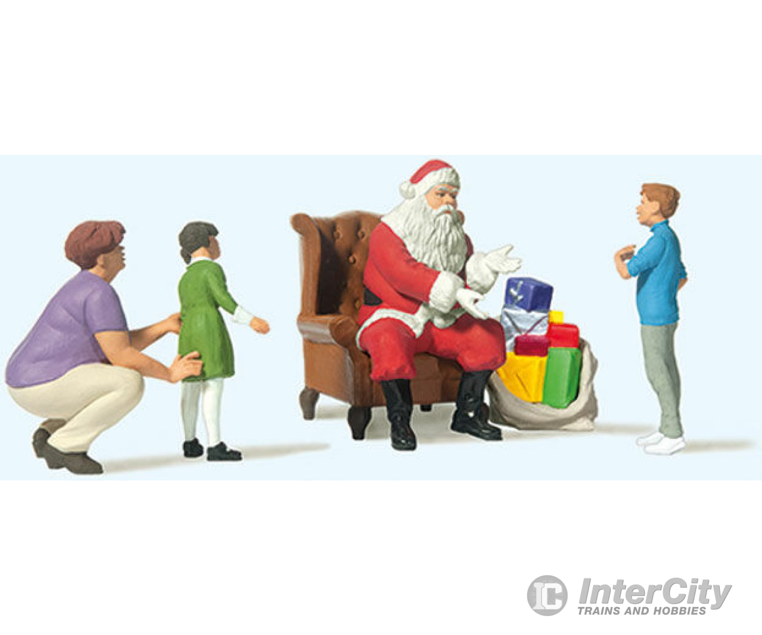 Preiser Ho 10763 Santa In Chair Mother And 2 Children Figures