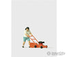 Preiser Ho 28085 Woman Mowing The Lawn Figures