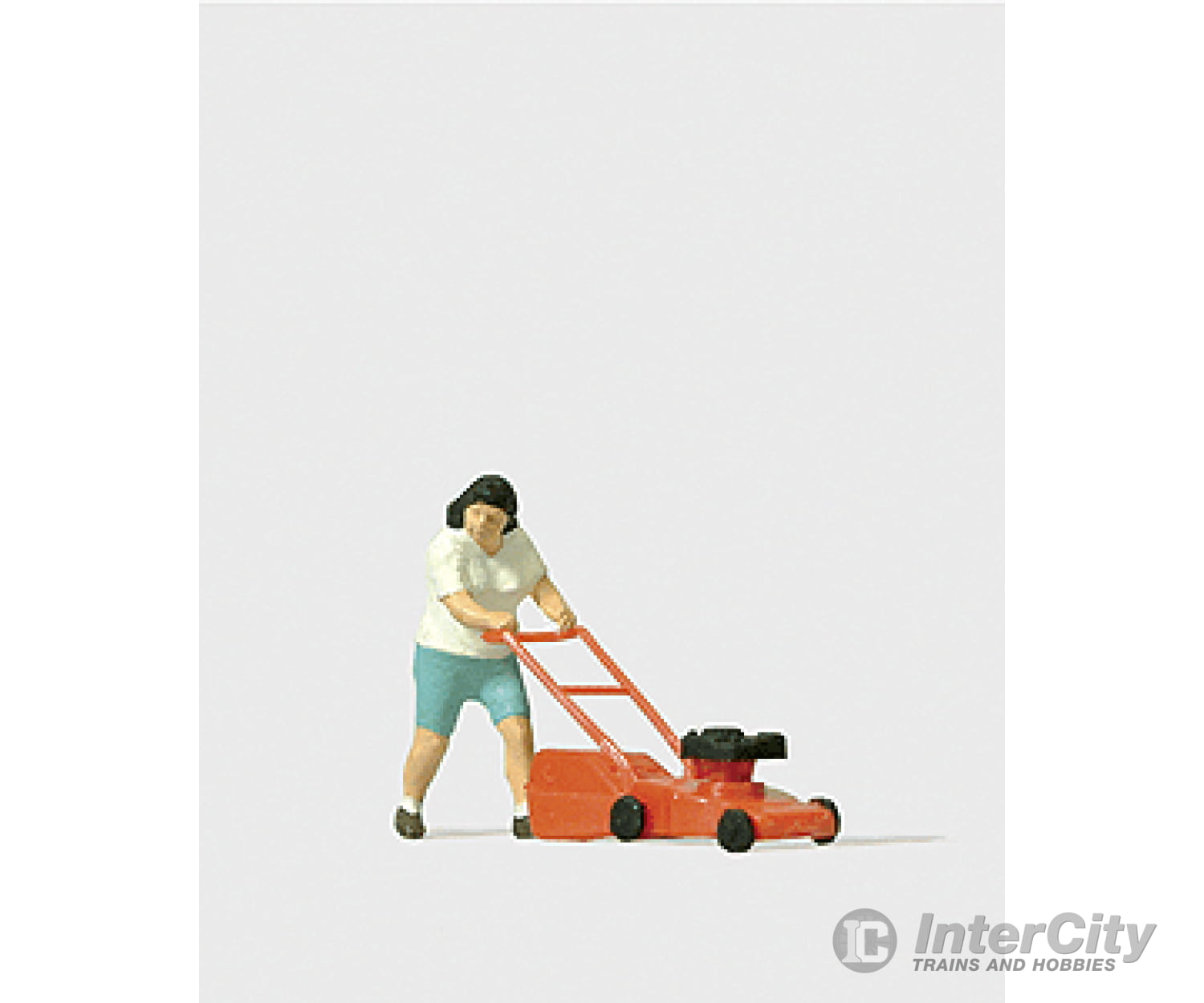 Preiser Ho 28085 Woman Mowing The Lawn Figures