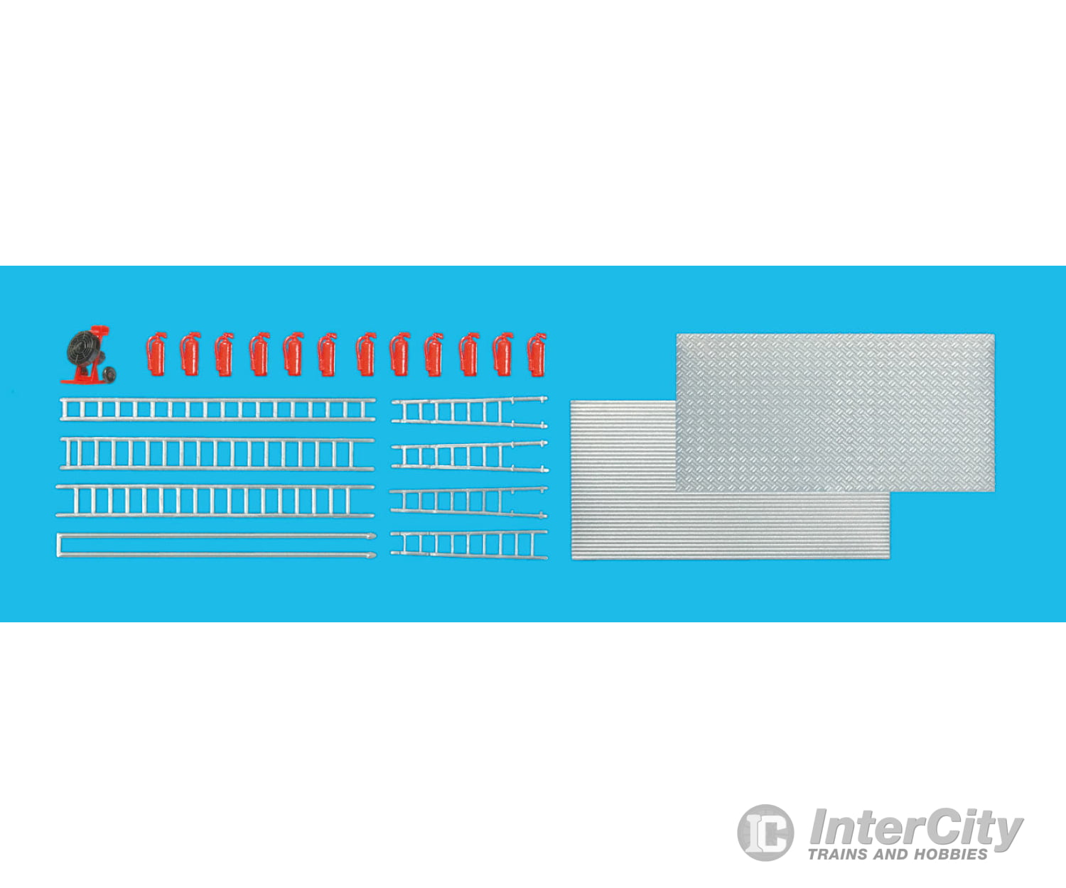 Preiser Ho 31026 Ventilation Fan Fire Extinguishers Ladders & Treadplate Details Scenery
