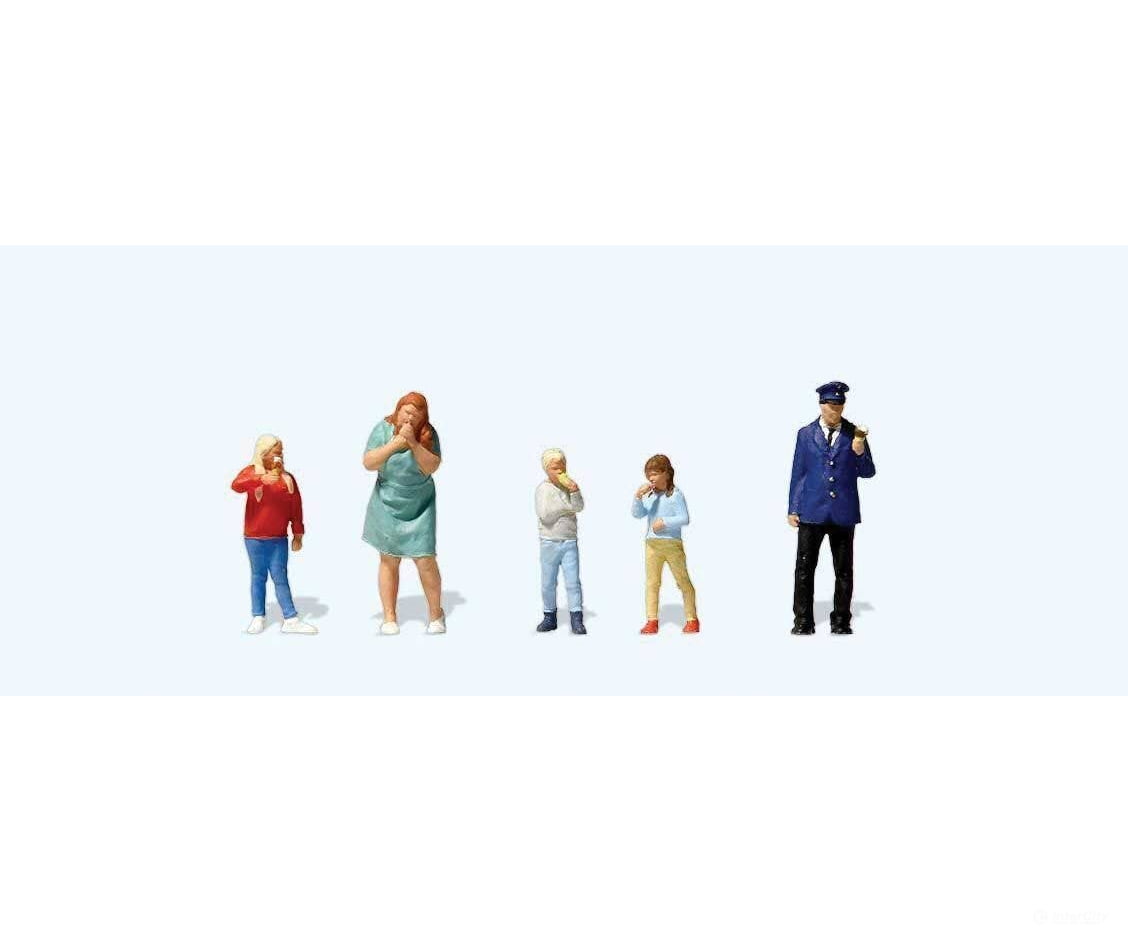 Preiser Kg HO 10815 Enjoying Ice Cream - pkg(5) Figures