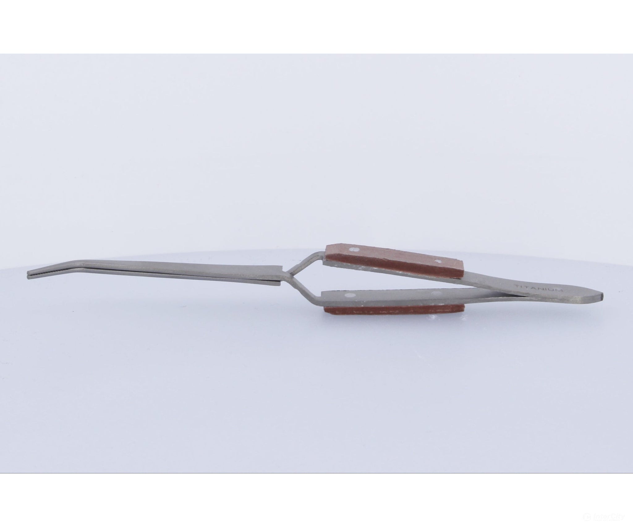 Press To Open Tweezers - Titanium Finish Curved Tools