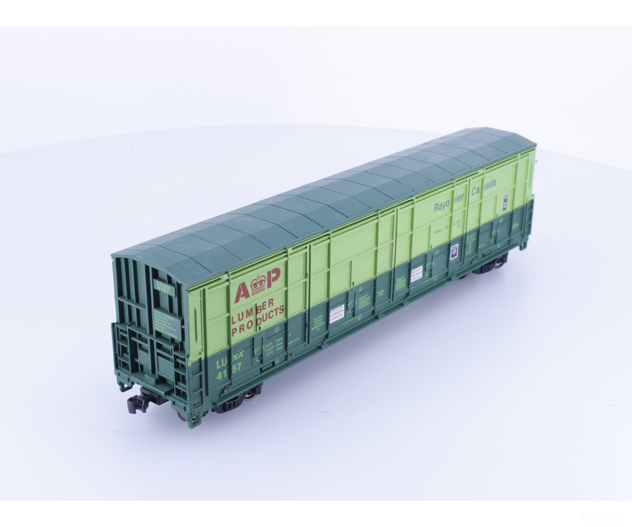 Proto 1000 89071 HO 60’ Thrall Door Boxcar AP Lumber Products Rayonier Canada (LUNX) 4167 (#2) - Freight Cars