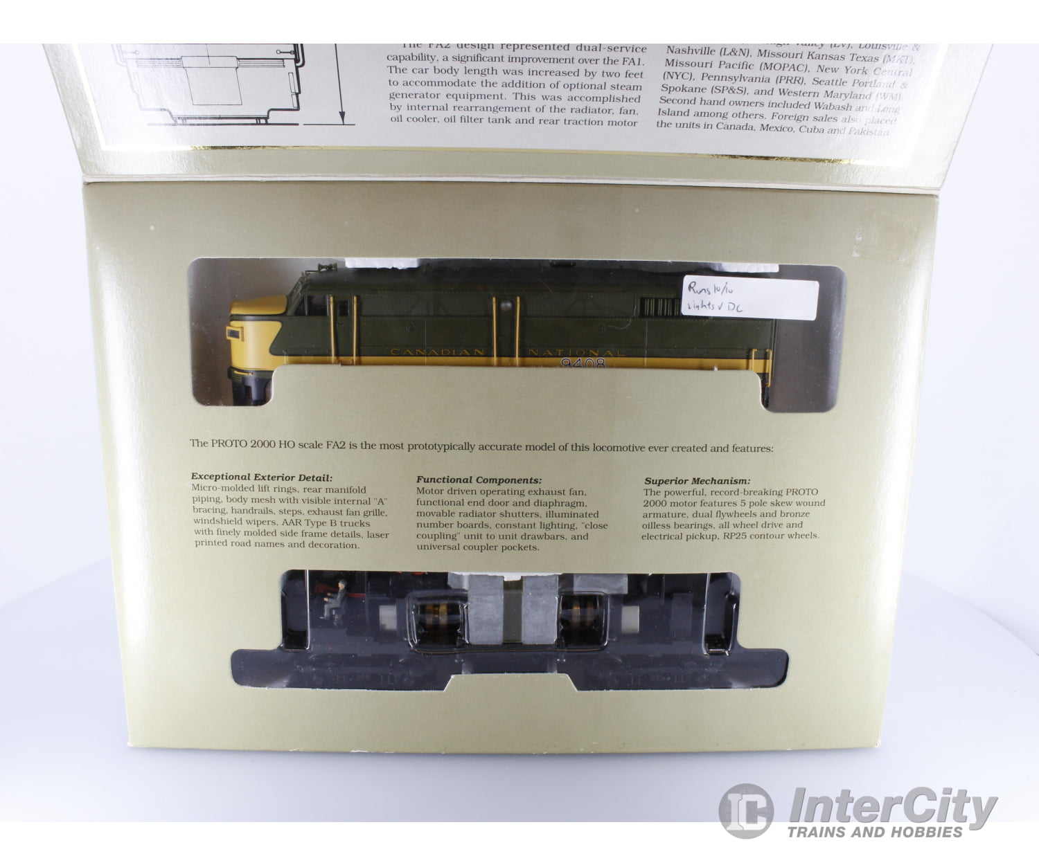 Proto 2000 8394 HO FA2 Diesel Locomotive Canadian National (CN) 9408 Analog DC Locomotives