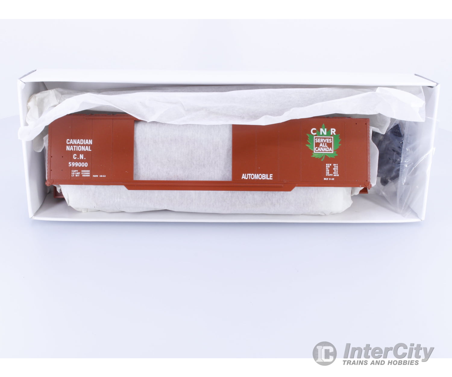 Proto 2000 84444 HO 50’ Automobile Box Car with Dreadnaught Ends Kit Canadian National (CN) 599000 Freight Cars