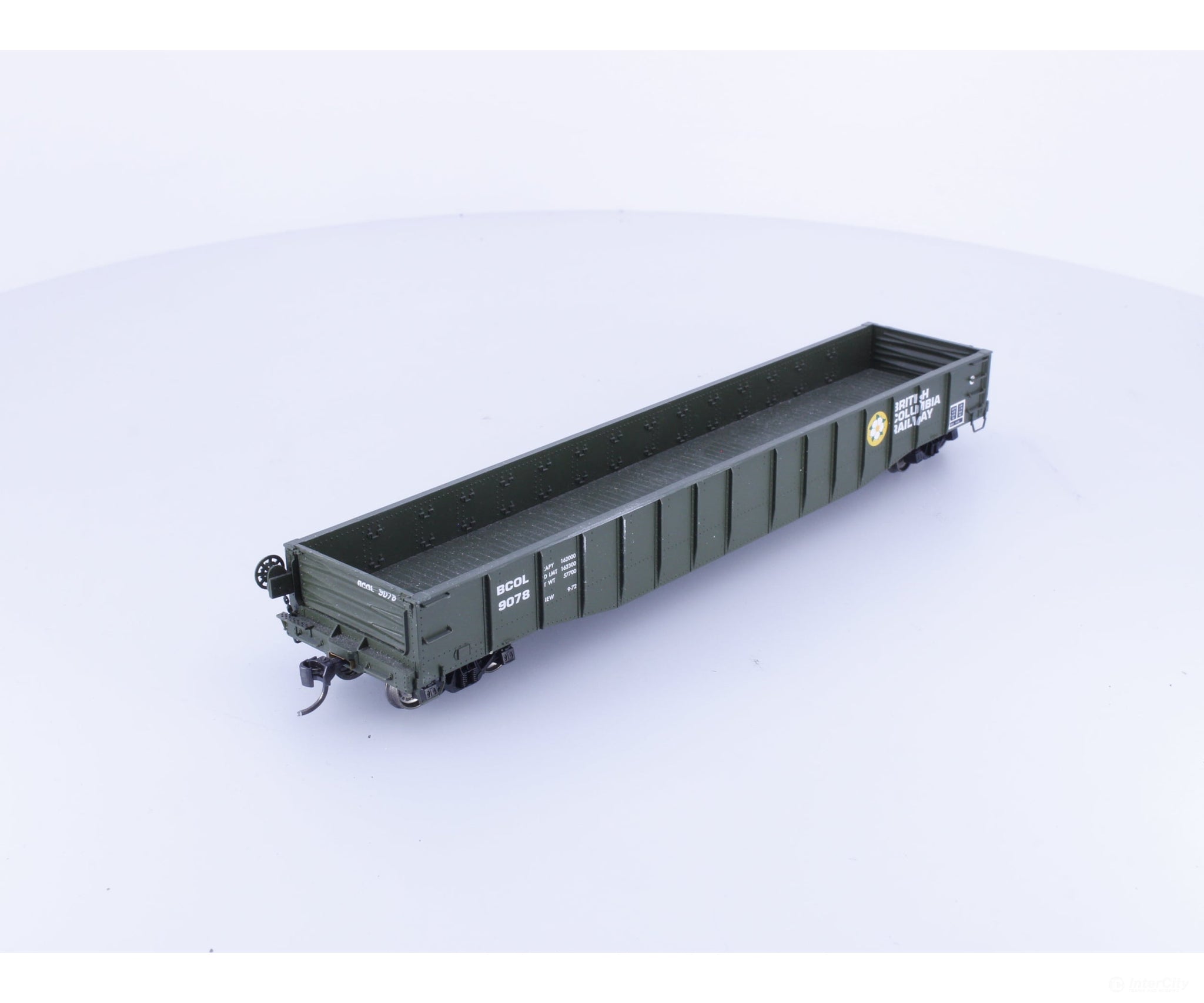 Proto 2000 84497 HO 52’6’’ Drop End Mill Gondola BC Rail (BCOL) 9077 - Freight Cars