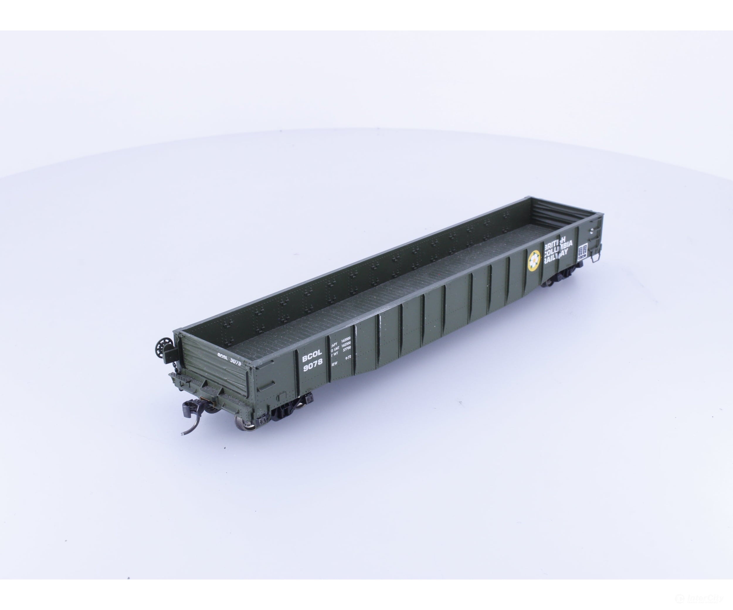 Proto 2000 84497 HO 52’6’’ Drop End Mill Gondola BC Rail (BCOL) 9077 - Freight Cars