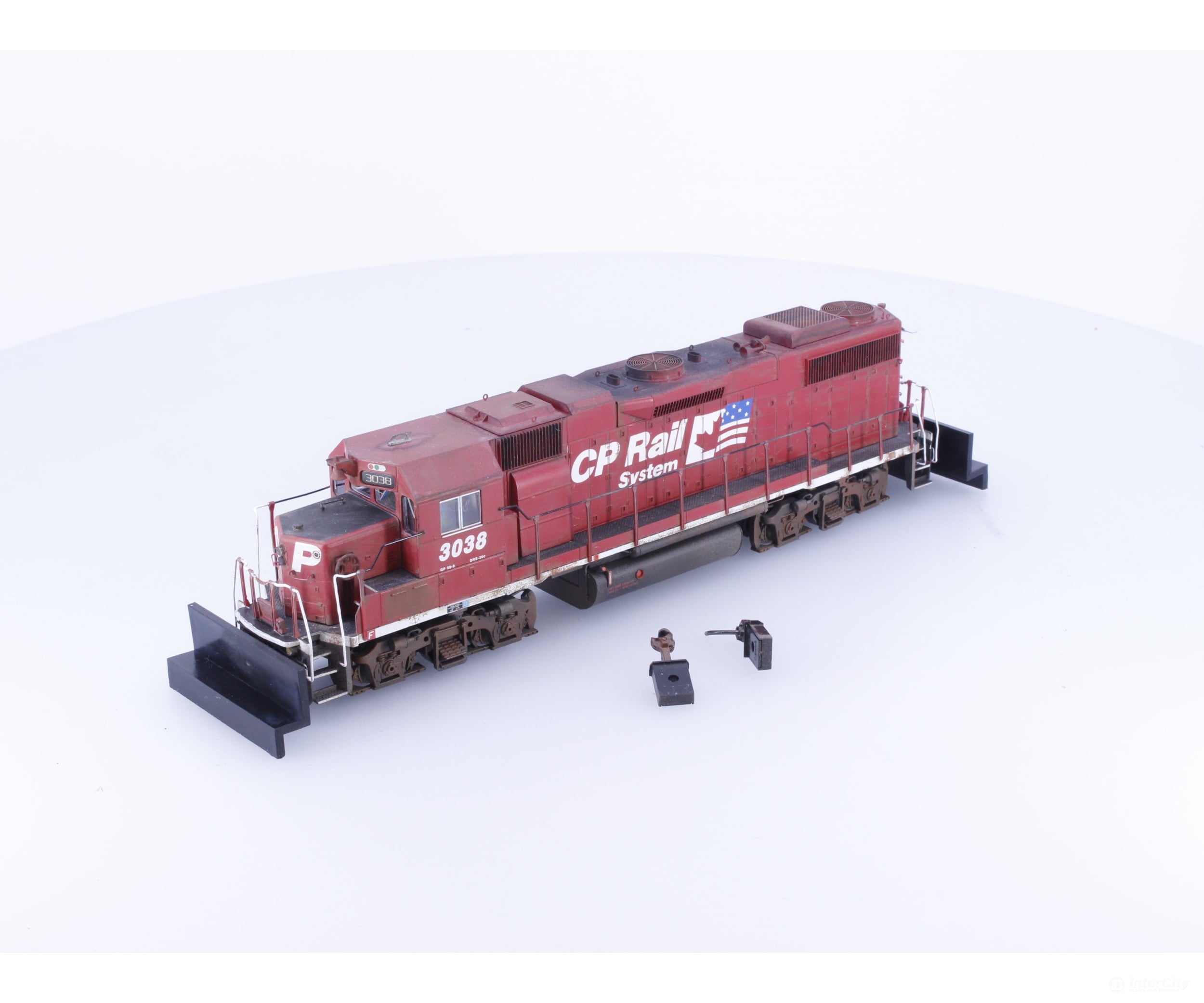 Proto 2000 857826 HO GP38-2 Diesel Locomotive Tsunami Sound Weathered Canadian Pacific (CP) 3038 DCC & Sound