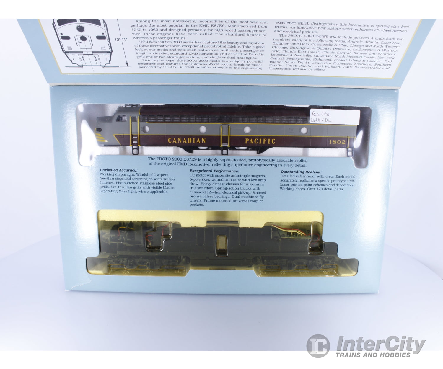 Proto 2000 C8844 HO E8/9 Diesel Locomotive #2 Canadian Pacific (CP) 1802 Analog DC Locomotives